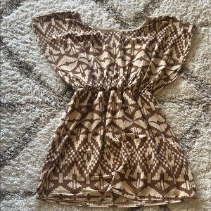 Brown Patterned Women's dress